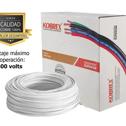 Rollo de Cable Vinikob Ls105 Thwls-8 Blanco Kobrex 100% Cobre  100 MTS