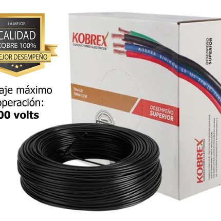 Rollo de Cable Vinikob Ls105 Thwls-12 Negro Kobrex 100% Cobre  100 MTS
