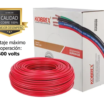 Rollo de Cable Vinikob Ls105 Thwls-8 Rojo Kobrex 100% Cobre  100 MTS