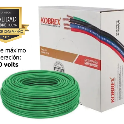 Rollo de Cable Vinikob Ls105 Thwls-6 Verde Kobrex 100% Cobre  100 MTS