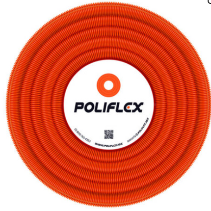 Poliflex naranja con guía de 1/2" con 100m